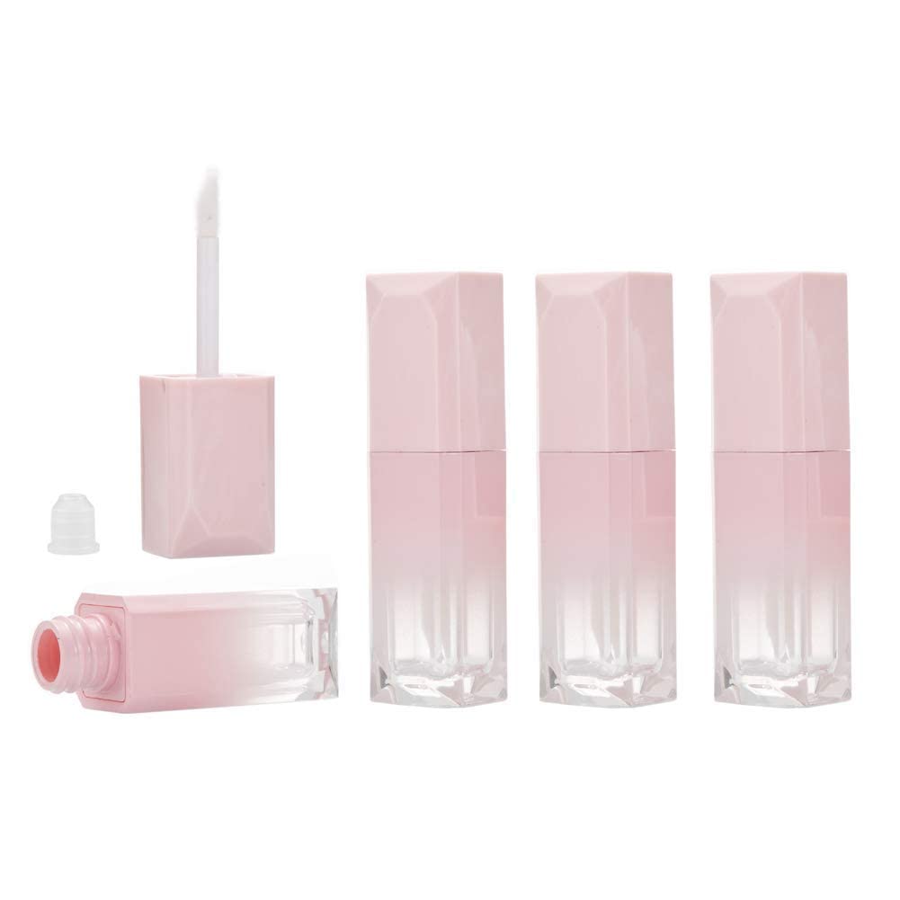 KASTWAVE 10 Pack Gradient Pink Lip Gloss Tubes - Refillable 5ml Lip Balm Containers with Wand for DIY Makeup - Perfect for Women and Girls