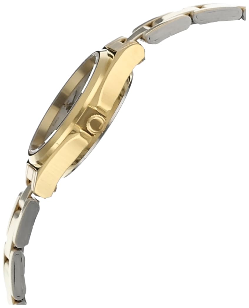 Casio Womens Quartz Watch, Analog Display and Leather Strap Champagne Gold