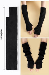 ChicAbode Arm Warmers, Winter Warm Gloves,Women Knitted Fingerless Gloves,Fashion Winter Long Fingerless Gloves Knit Mitten Gloves Arm Sleeves for Women with Thumb Hole