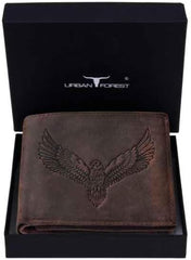 Urban Forest Zeus Vintage Brown Leather Bi-Fold Wallet for Men, 6 Card Slot