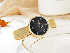 CURREN 9020 Fashion Lady Quartz Watch Women Bracelet Wrist Watch Relogio Feminino (gold black)