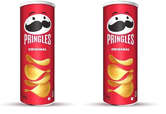Pringles Original Flavour Classic Salted Potato Chips - Crispy Snack - Crunchy Snack Food for Movies, Games & More - On-the-Go Can - 165gm (Pack of 2)