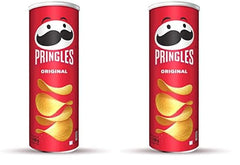 Pringles Original Flavour Classic Salted Potato Chips - Crispy Snack - Crunchy Snack Food for Movies, Games & More - On-the-Go Can - 165gm (Pack of 2)