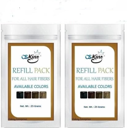 Osking Hair Building Fiber Hair fiber for thinning hair and bald spots Refill Bag 25 Gram Light Brown (Pack of 2) 25 + 25= 50g