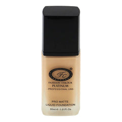 Fashion Colour Pro Matte Liquid Foundation With Full Coverage Waterproof Pro Matte Finish, 30ml (Ivory)