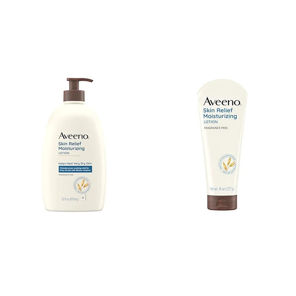 Aveeno Skin Relief Moisturizing Lotions with Triple Oat Complex for Dry Skin, 33 fl oz and 8 fl oz