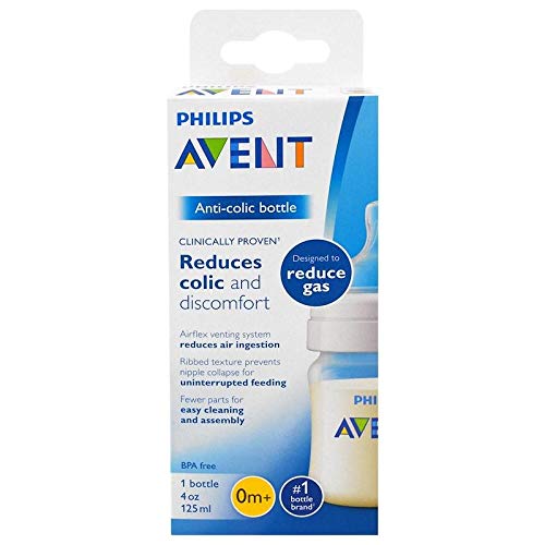 Philips Avent, Anti-Colic Bottle, 0 plus Months, 1 Bottle, 4 oz (125 ml)