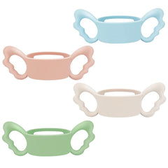 NALACAL Silicone Baby Bottle Handles - Fits for NUK Avent Dr. Brown's Hegen, and Other Wide-Neck Bottles (6-7cm), 4 Pack (Pink, Beige, Green, Blue)