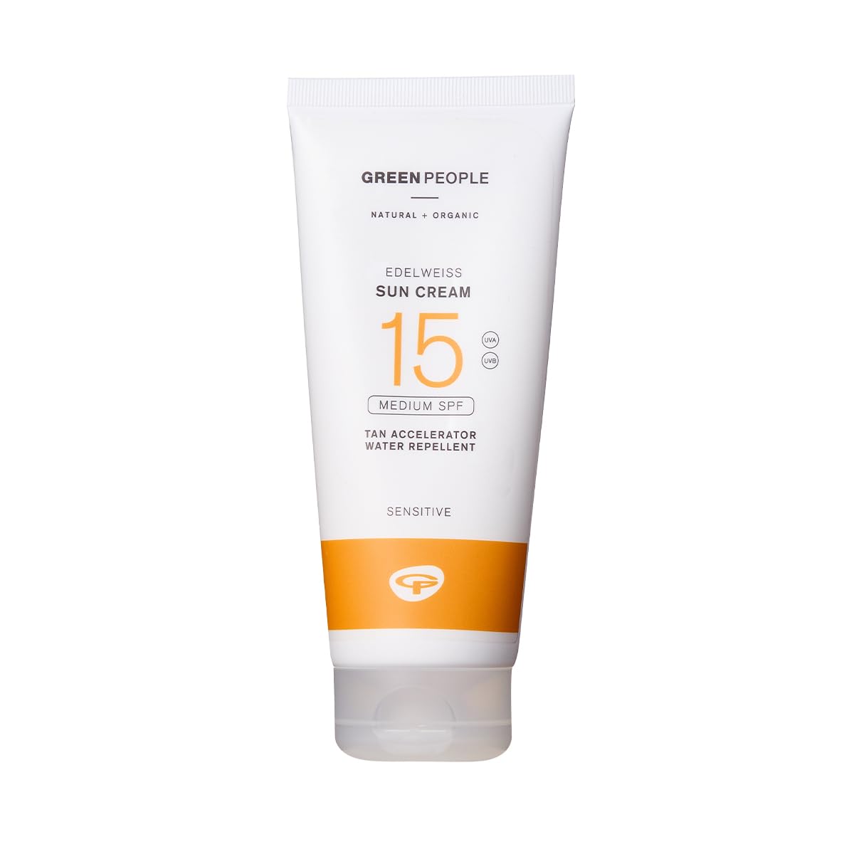 Green People Edelweiss Sun Cream with Tan Accelerator SPF15 - Natural Sunscreen Suitable for Sensitive Skin - Reef Safe & Cruelty Free, 200ml