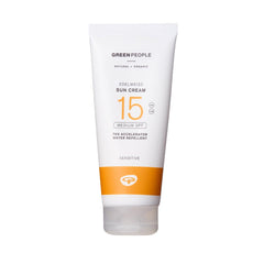 Green People Edelweiss Sun Cream with Tan Accelerator SPF15 - Natural Sunscreen Suitable for Sensitive Skin - Reef Safe & Cruelty Free, 200ml