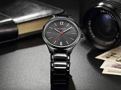 CURREN 8280 Male Quartz Watch Ultra-Thin Dial Stainless Steel Band Luminous Men Wristwatch Watches Relogio Masculino - BLACK