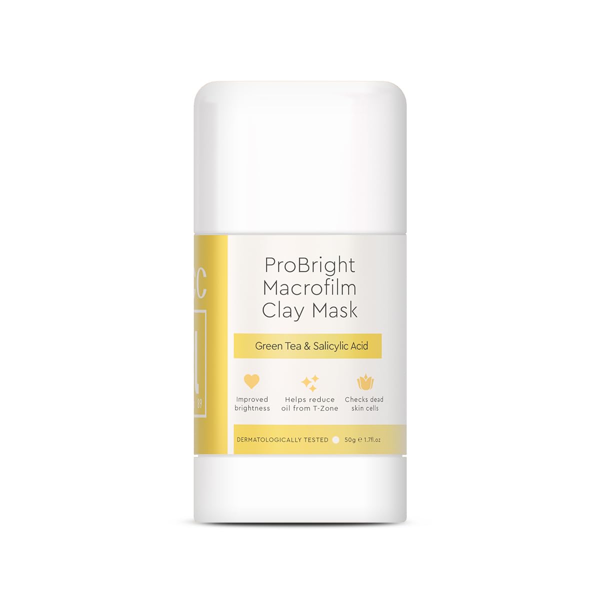 VLCC Clinic ProBright Macrofilm Clay Mask - 50g | Stick Clay Mask | Oil Control | Skin Brightening | Matte Finish, Bright and Smooth Skin | Green Tea & Salicylic Acid Clay Mask