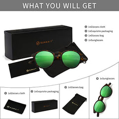 SUNGAIT Women's Classic Vintage Round Polarized Sunglasses Retro Style UV400 SGT166