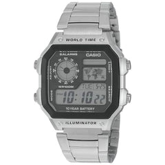 Casio Men's Digital Dial Stainless Steel Band Watch Silver