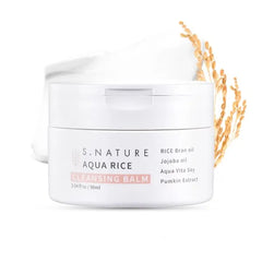 S.NATURE AQUA RICE CLEANSING BALMㅣ Korean Makeup Remover, Vegan, Facial Cleanser and Cleansing Balm, Rice water & Rice Bran Oil Based For All Skin Types (90ml / 3.04 fl oz)