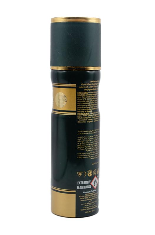 Royal Mirage Gold Body Spray For Unisex, Floral, 200 ml