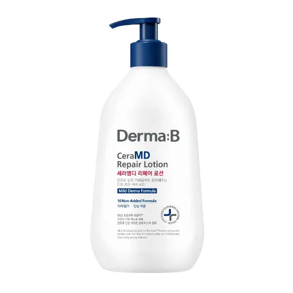 Derma B CeraMD Repair Lotion, Unscented Ceramide Panthenol Body Moisturizer, Fragrance Free, 13.52 Fl. Oz (400ml)