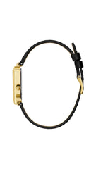 GUESS Ladies 34mm Watch - Black Strap Champagne Dial Gold Tone Case