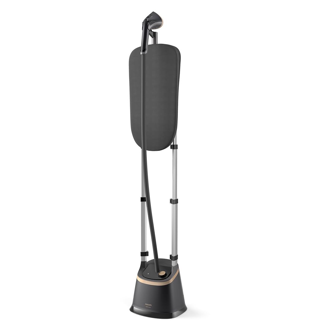 Versuni Philips EasyTouch Stand Steamer - 2000W, 40 g/min Continuous Steam, 3 Steam Settings, 2L Water Tank, Easy Rinse Descaling, Large Steam Plate, Black (STE3170/80)