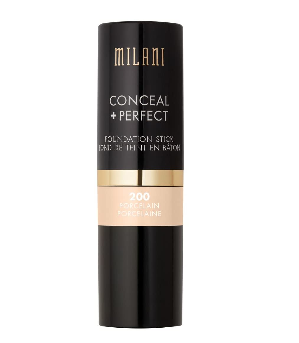 (Porcelain) - Milani Conceal + Perfect Foundation Stick - Porcelain (15ml) Vegan, Cruelty-Free Cream Foundation - Cover Under-Eye Circles, Blemishes & Skin Discoloration for a Flawless Finish