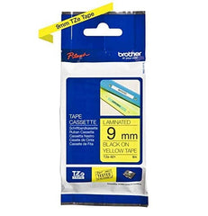 Brother P-Touch 9mm x 8m Adhesive Tape, Black and Yellow - TZe-621