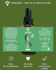Heldengrün® Organic Rosemary Hair Oil [High Dose] Stimulates Hair Growth - Hair Oil for Hair Loss with Real Organic Jojoba and Rosemary Oil, Rosemary Oil Hair