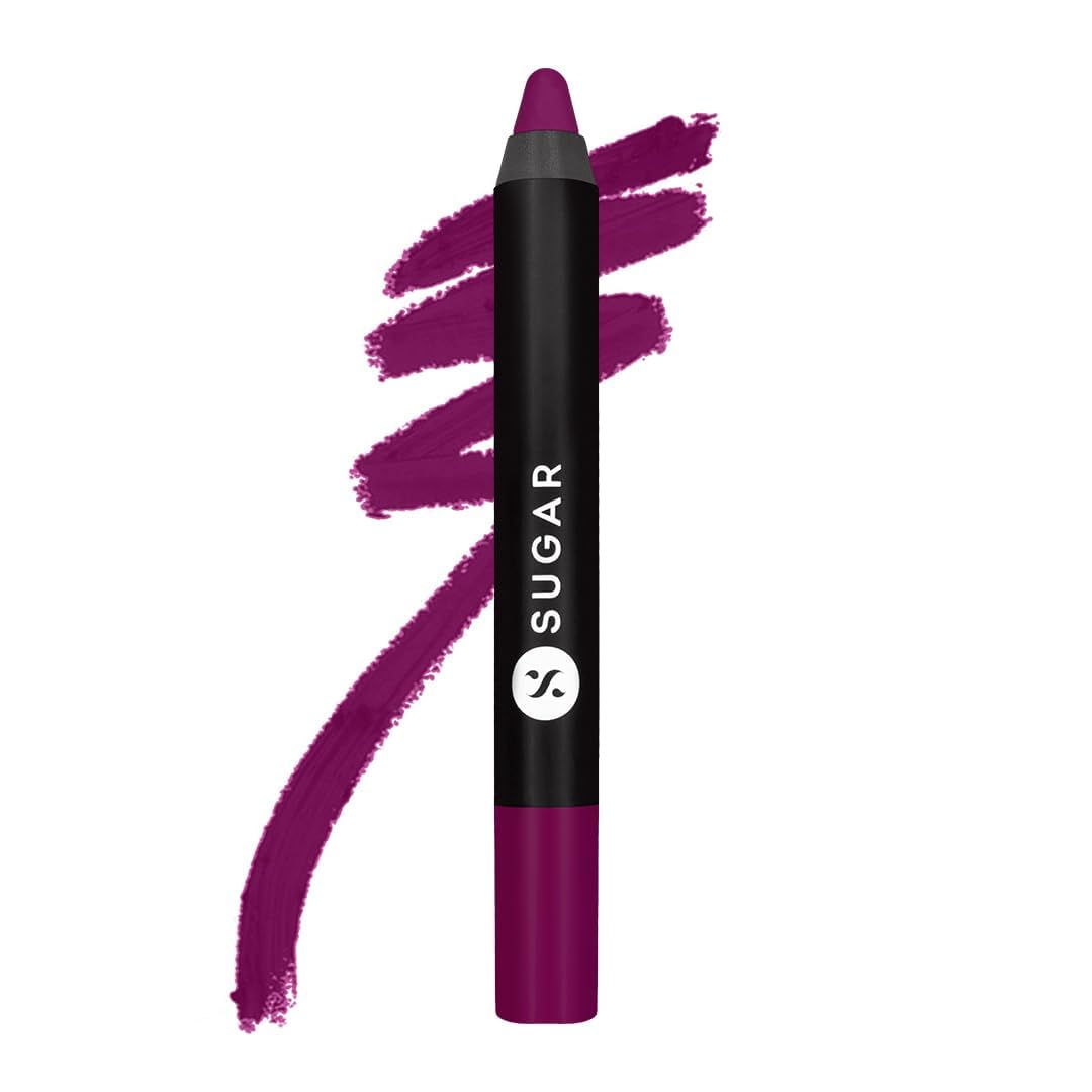 SUGAR Cosmetics Matte as Hell Crayon Lipsticks for Women | Lasts Up To 8+ Hours | Lip Crayon with Sharpener | 2.5gm - 12 Baby Houseman