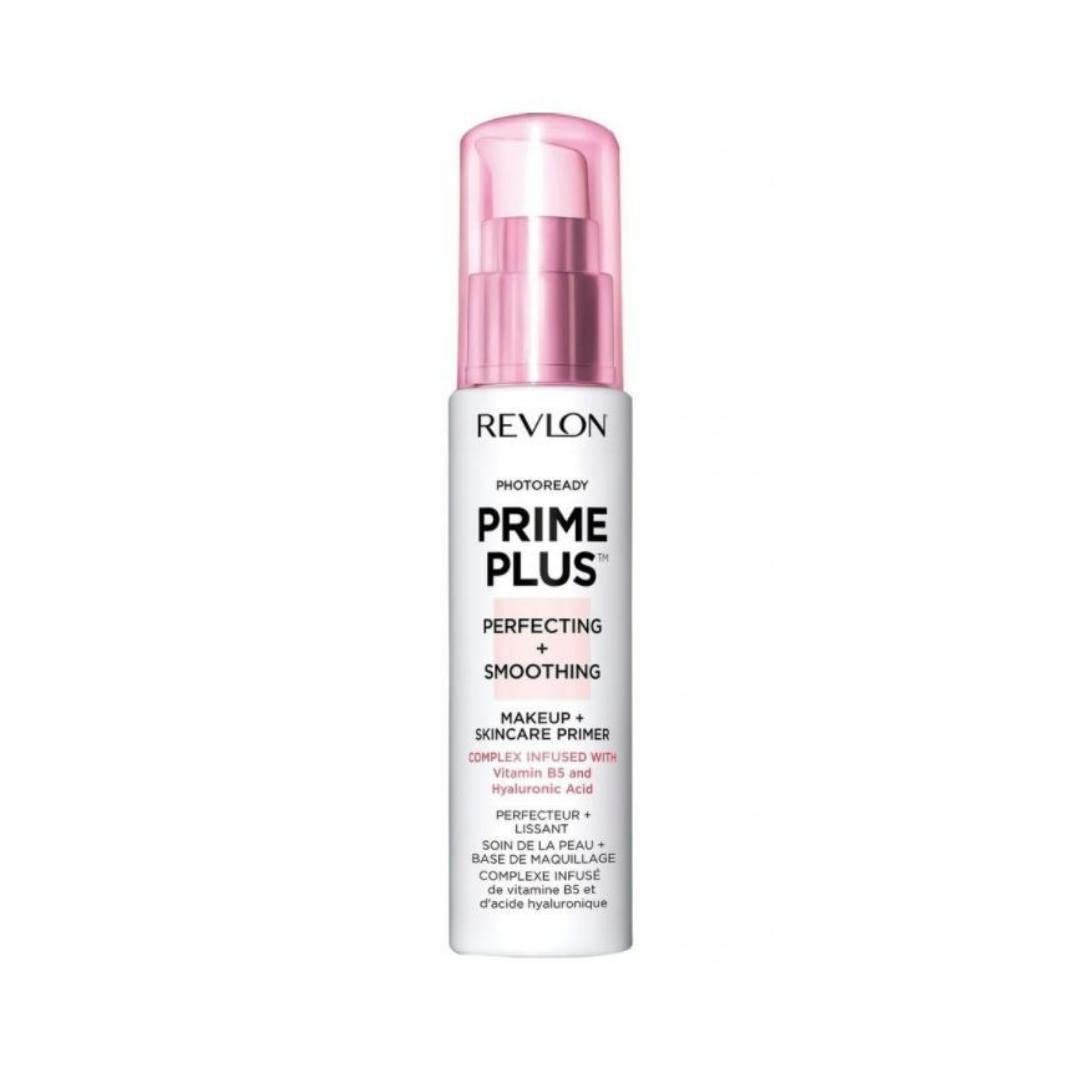 Revlon Face Primer by, PhotoReady Prime Plus Face Makeup for All Skin Types, Blurs & Fills in Fine Lines, Infused with Vitamin B5 and Hyaluronic Acid, Perfecting & Smoothing, 1 Oz