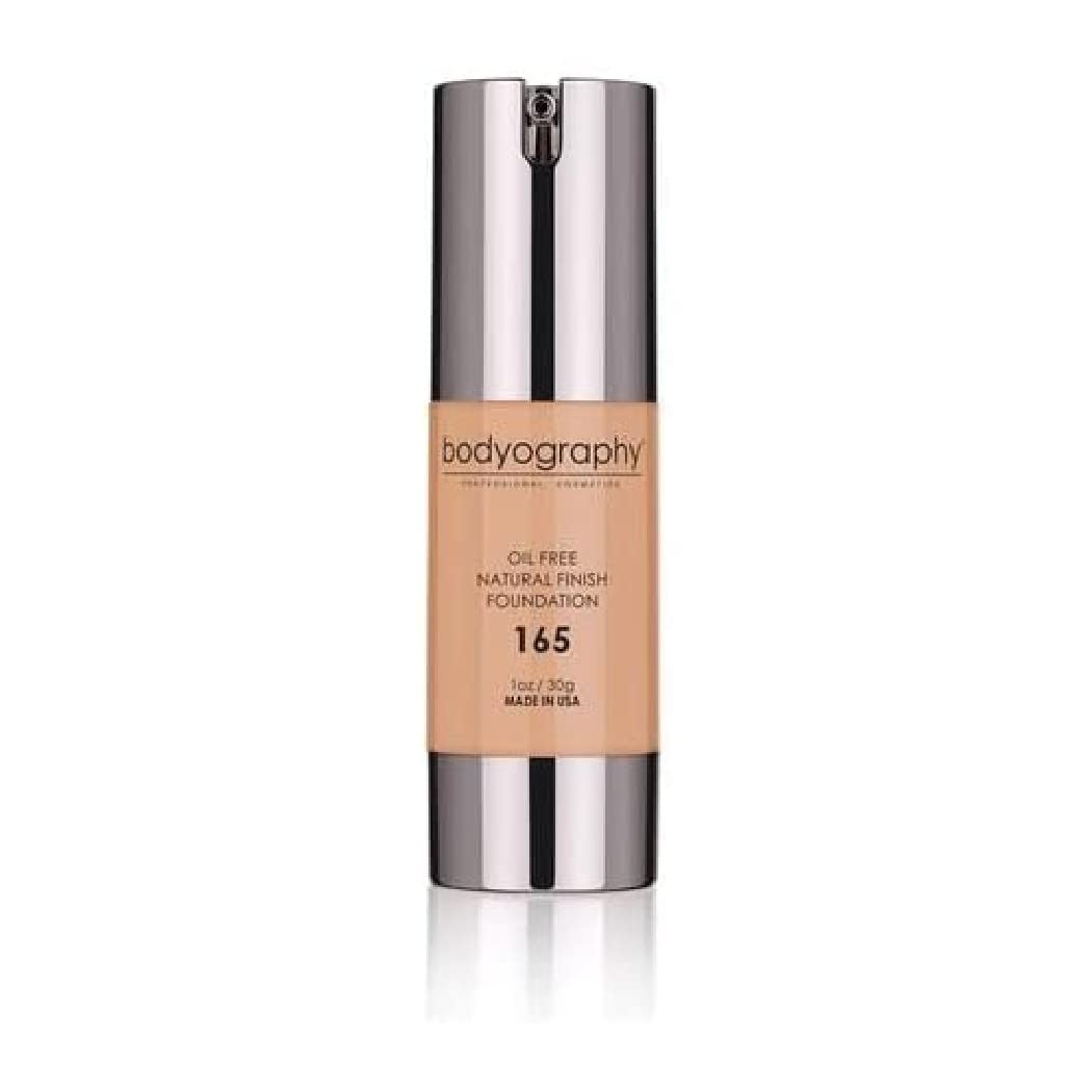 Bodyography Matte Foundation Makeup (Medium #165): Oil-Free Anti-Aging Salon Natural Finish w/Vitamin E, C, Antioxidants | Vegan, Gluten-Free, Paraben-Free