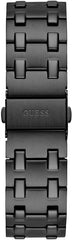 GUESS Men's 42mm Watch - Silver Tone Strap Black Dial Silver Case