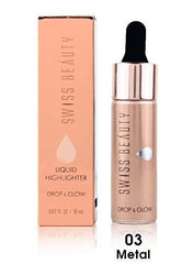 SWISS BEAUTY Drop &glow Liquid Highlighter, Face MakeUp, Metal, 18ml, Multi