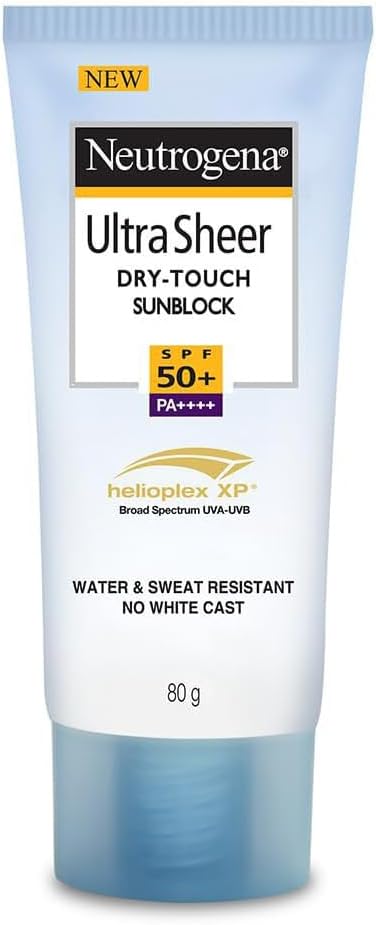 Neutrogena Ultra Sheer Dry Touch Sunblock SPF 50+ Sunscreen (White,80 g))