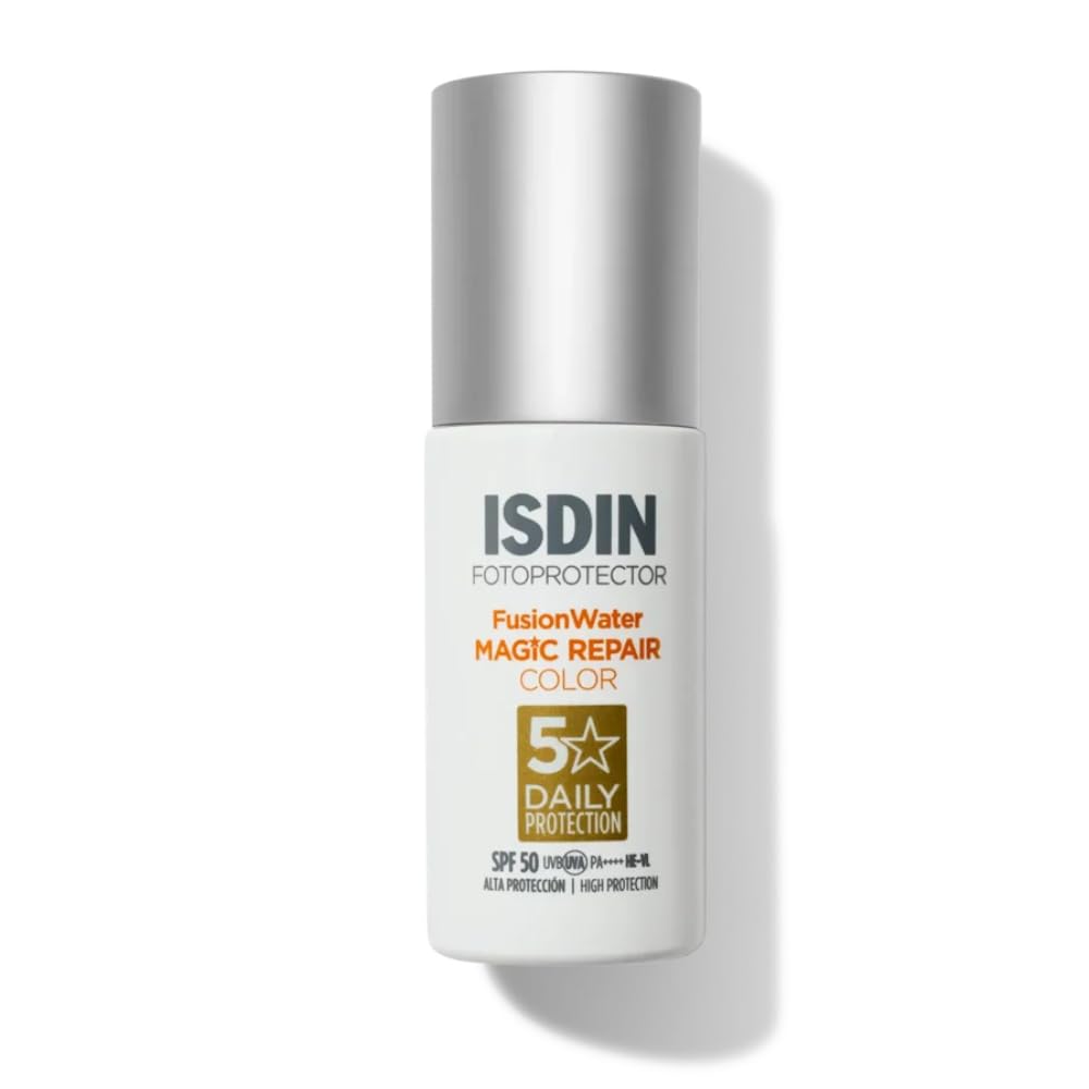 ISDIN FotoUltra Age Repair Color Fusion Water SPF 50 - Tinted facial sunscreen | Triple anti-aging action | Natural coverage, 50 ml