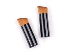 bold&beautiful 2 pcs Mini Flat Kabuki Foundation Makeup Brush, Short Handle