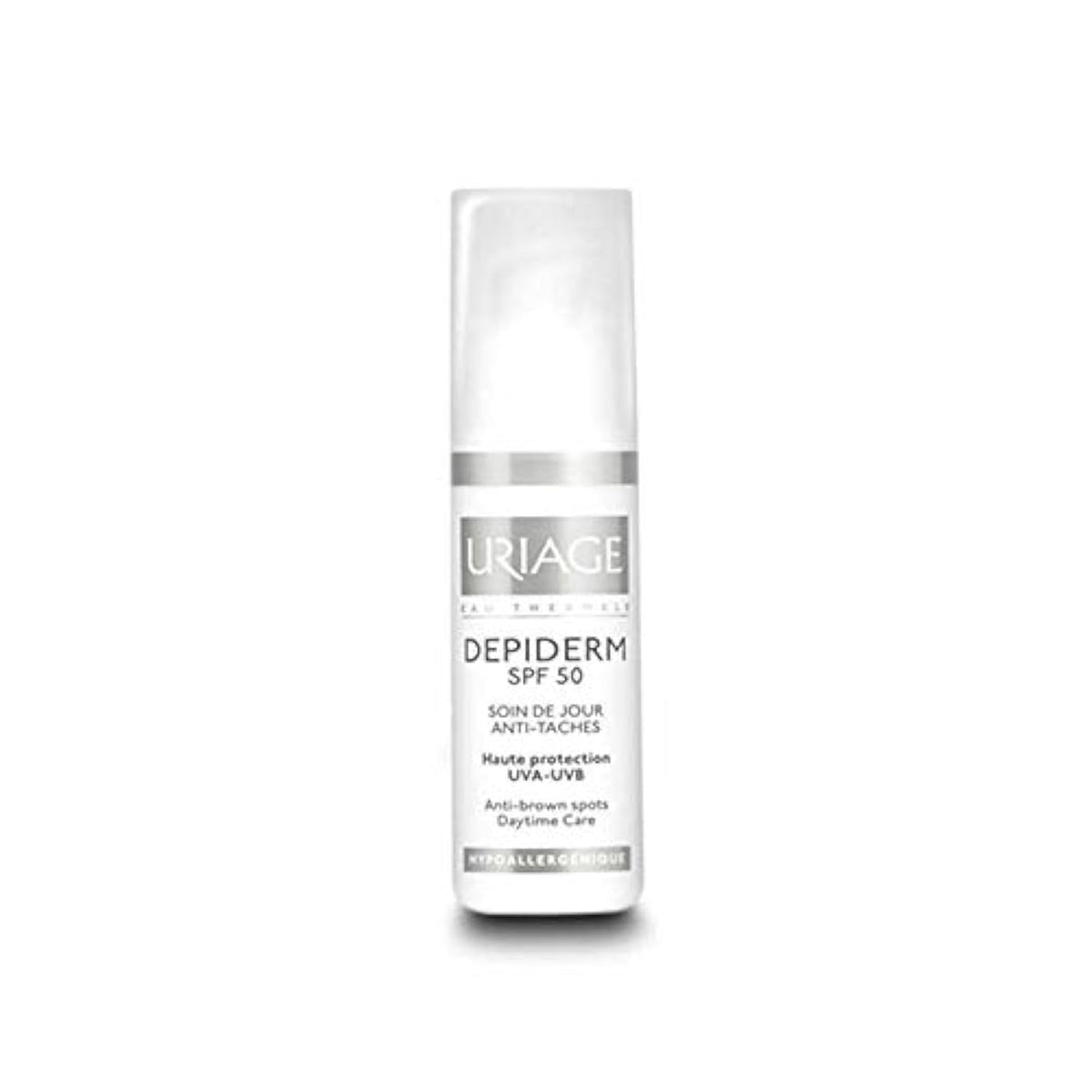 Uriage Depiderm Anti-Dark Spot Face Cream for Glowing Skin with Stabilized Vitamin C - SPF50+ Very High Protection - Non Oxidative, Fragrance-Free & Suitable for Sensitive Skin