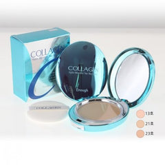 Enough Collagen Hydro Moisture Two Way Cake SPF25 PA++ #13 - Lightweight Hydrating Powder Foundation with Refill, 13g - Blurring, Dewy Finish for Everyday Glamour - Korean Beauty Essential