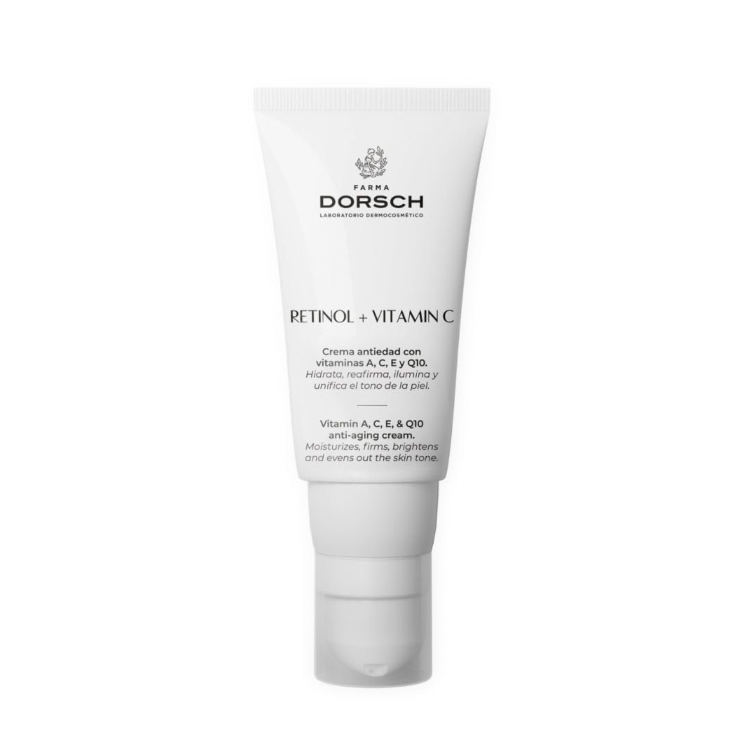 FARMA DORSCH Retinol + Vitamin C - Antiaging & Moisturising Cream - Clean Beauty - Retinol Cream for Face - Dark circle Removal Cream, Dark Spot Remover, Anti Wrinkle Face Cream - 50ml