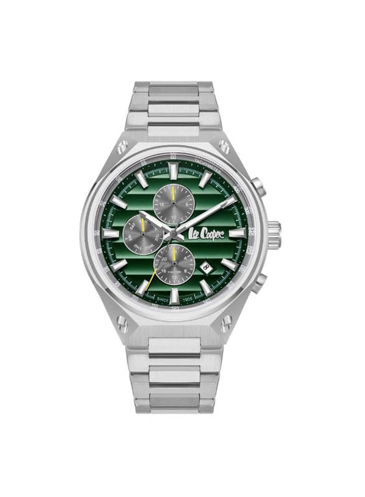 Lee Cooper Men's Watch, Multi Function Display and Metal Strap - LC08026.370, Silver