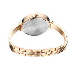 Curren 9012 Quartz Movement Round Dial Stainless Steel Strap Waterproof Women Wristwatch -Rose Gold