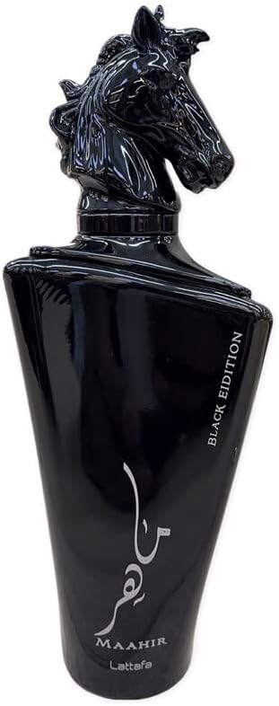 Lattafa Perfumes Maahir Black Edition for Unisex Eau de Parfum Spray, 3.4 Ounce