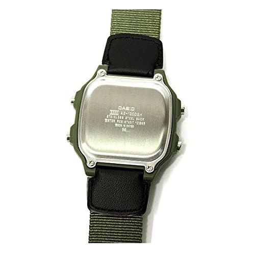 Casio Men's Digital Dial Stainless Steel Band Watch Green / Grey