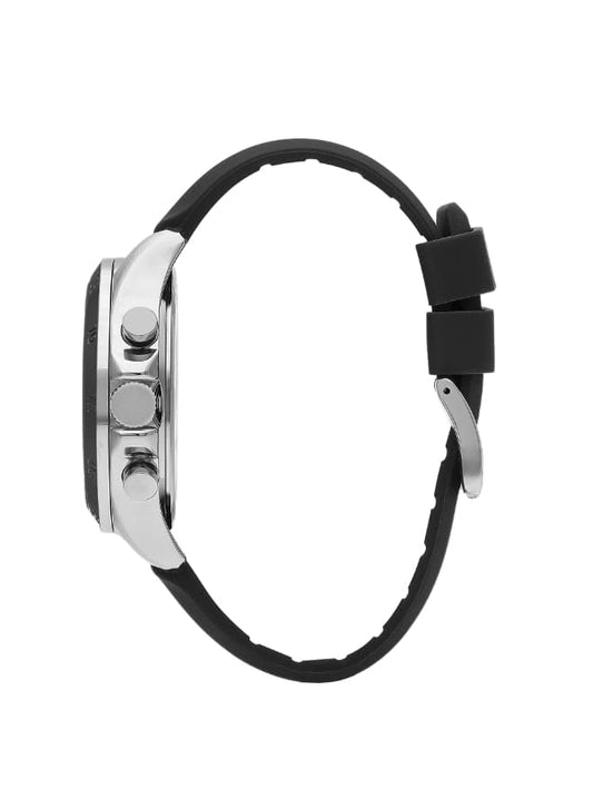 Lee Cooper Men's BJ3950+AL35 Movement Watch, Digital Display and Silicone Strap - LC07559.351, Black