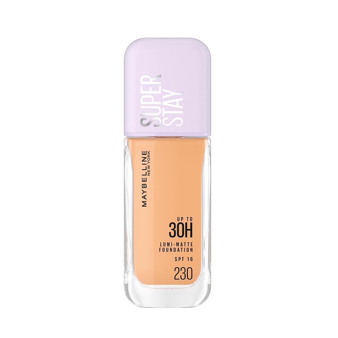 Maybelline New York Super Stay Lumi Matte Liquid Foundation, 30 HR Long Lasting yet Lightweight, 230, 35ml