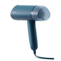 Philips Compact Handheld Steamer 3000 Series - 1000W - 20g/min Continuous Steam - 2M Cord Length - 100ML - Compact & Foldable - Blue