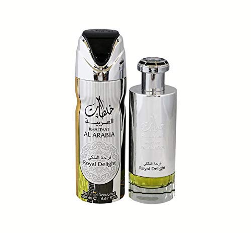 Lattafa Khaltaat Al Arabia Royal Delight Eau De Perfume for Men- 100ml, Deodorant 200ml