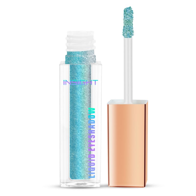 Insight Cosmetics Liquid Eyeshadow | Waterproof | Smooth Glide Formula | Highly Pigmented Eyeshadow With Radiant Shimmer Finish | Non-Transfer, Insta Dry, Long Wearing Eyeshadow(3 gm), Ocean Chrome