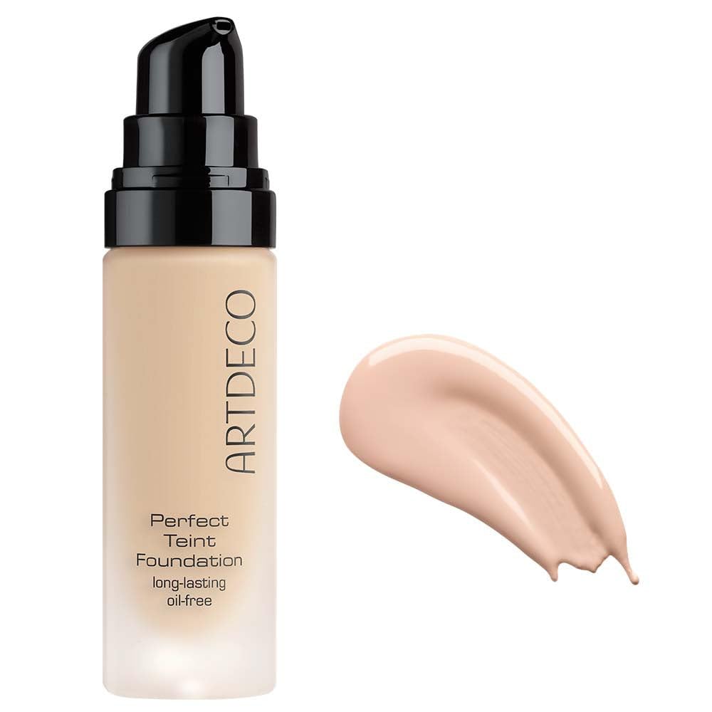 ARTDECO Perfect Teint Foundation - Pure Porcelain N°04 - Lightweight Liquid Formula - Medium to Full Coverage - Without Mask-Like Effect - Conceals Imperfections - Vegan Makeup - Hyaluron - 0.67 Fl Oz