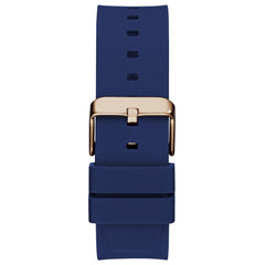 GUESS Men's 45mm Watch - Black Strap Black Dial Silver Case