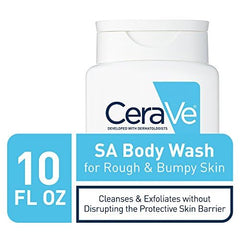 CeraVe Body Wash with Salicylic Acid, Fragrance Free Body Wash to Exfoliate Rough and Bumpy Skin, Allergy Tested, 10 Ounce