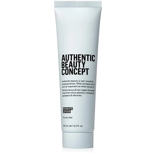 Authentic Beauty Concept Hydrate Lotion | Hydrating Hair Lotion | Leave-In Cream | Protects from Blow Dry Damage & Helps fight Frizz | Normal To Dry or Curly Hair | Vegan & Cruelty-free | 5 fl. oz
